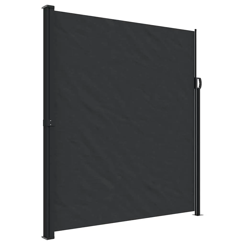 Retractable Side Awning Screen Black 220x500cm