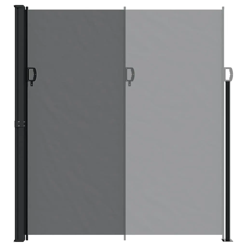 Retractable Side Awning Screen Black 220x500cm