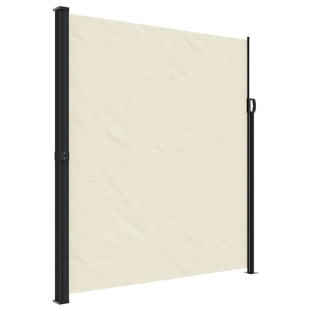Retractable Side Awning Polyester 220x500cm Cream Outdoor Garden Privacy Screen