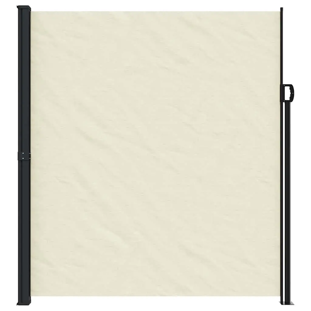 Retractable Side Awning Polyester 220x500cm Cream Outdoor Garden Privacy Screen