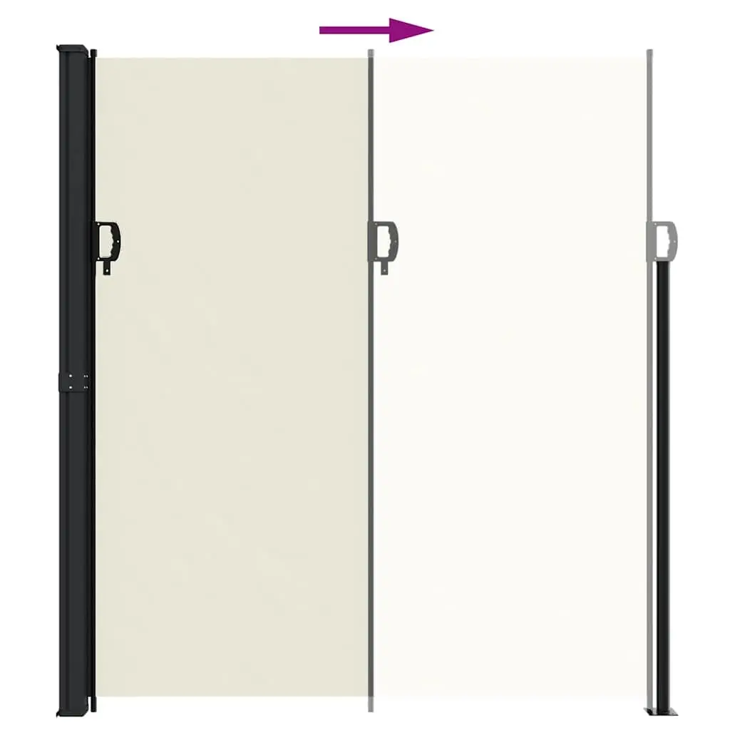 Retractable Side Awning Polyester 220x500cm Cream Outdoor Garden Privacy Screen