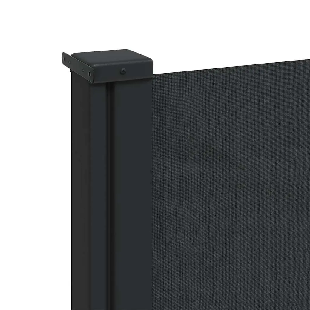 Black Retractable Side Awning 120x600cm for Gardens