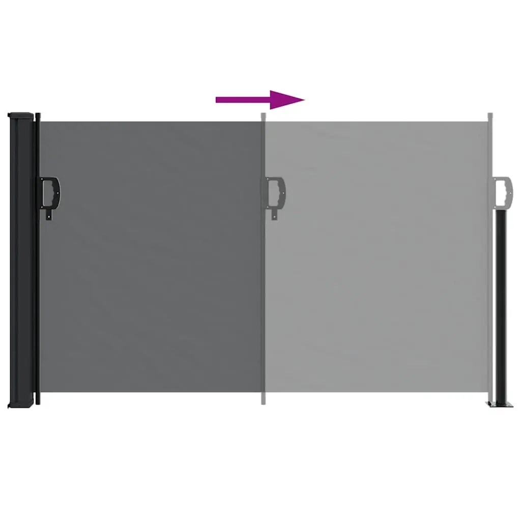 Black Retractable Side Awning 120x600cm for Gardens