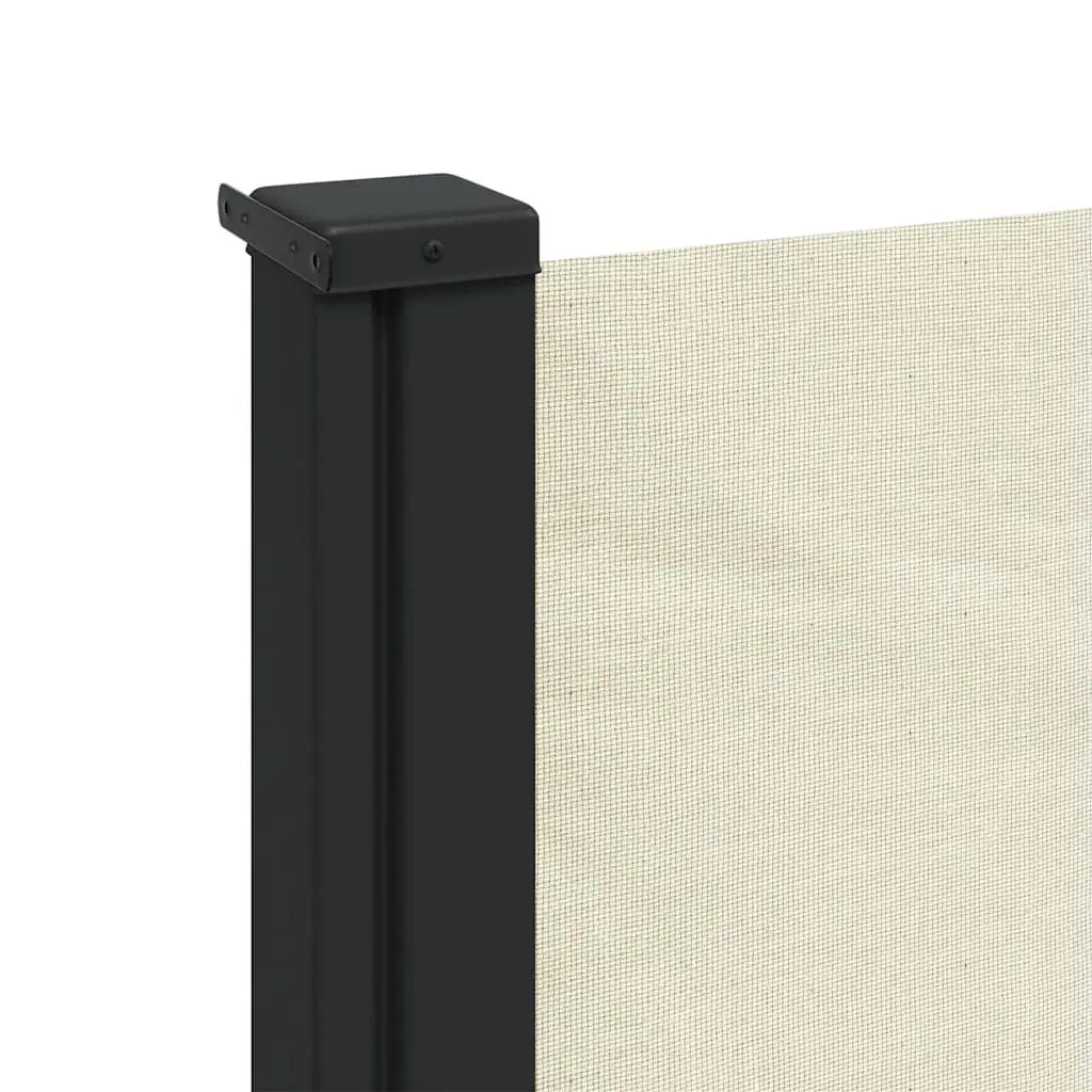 Cream Retractable Side Awning 120x600 cm for Privacy
