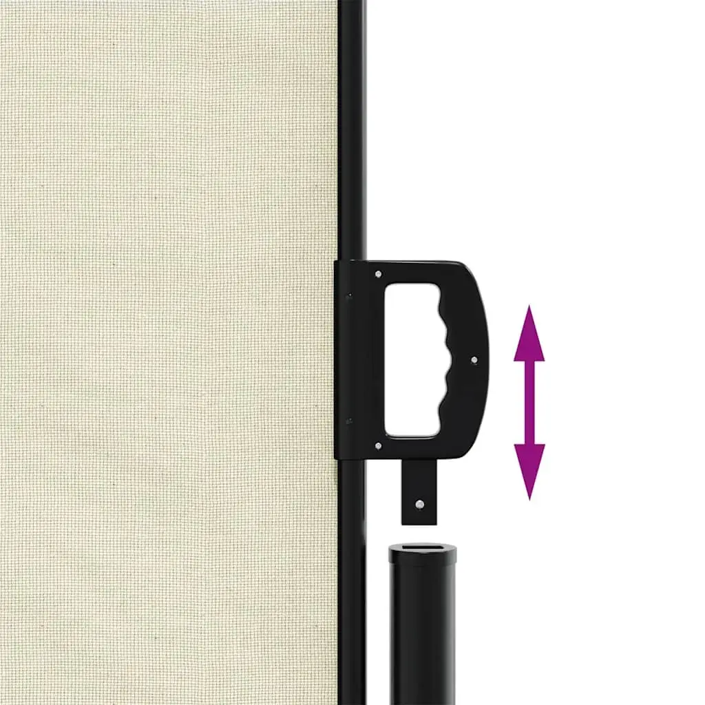 Cream Retractable Side Awning 120x600 cm for Privacy