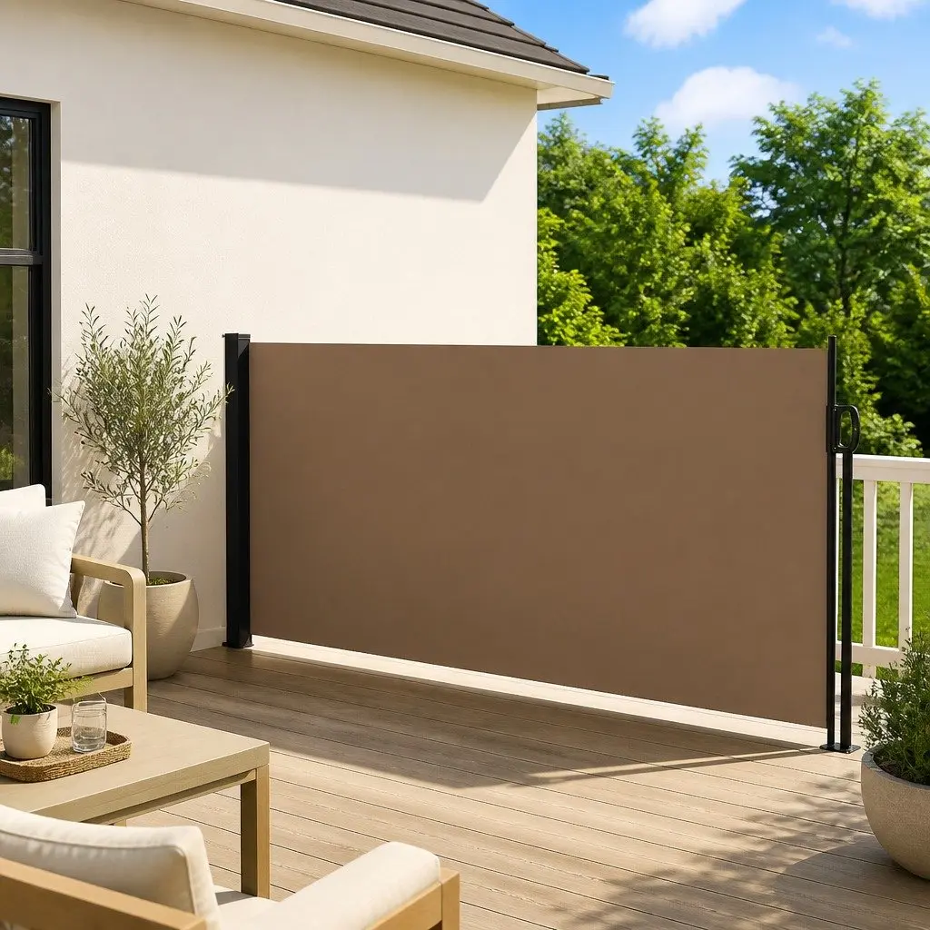 Retractable Side Awning Polyester 120x600 cm Taupe