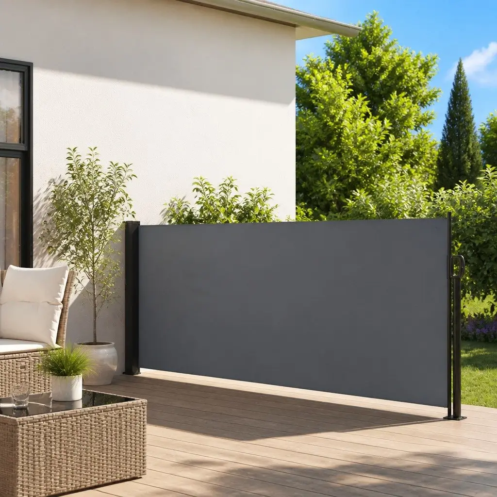 Retractable Side Awning Anthracite 120x600cm
