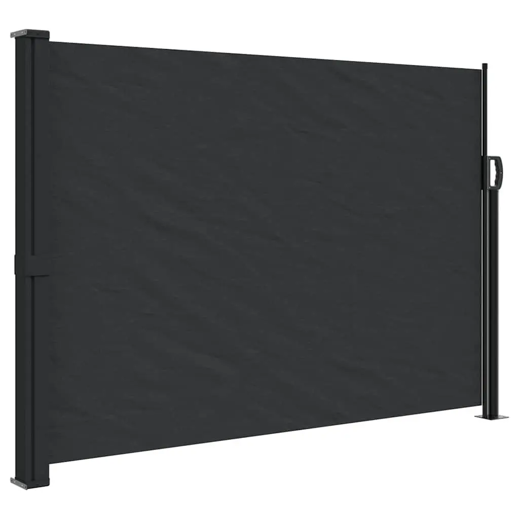 Black Retractable Side Awning 140x600 cm