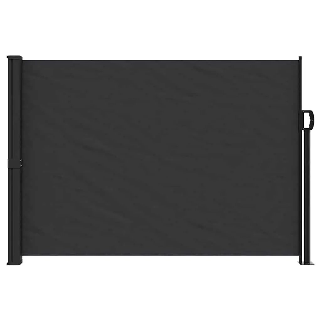 Black Retractable Side Awning 140x600 cm