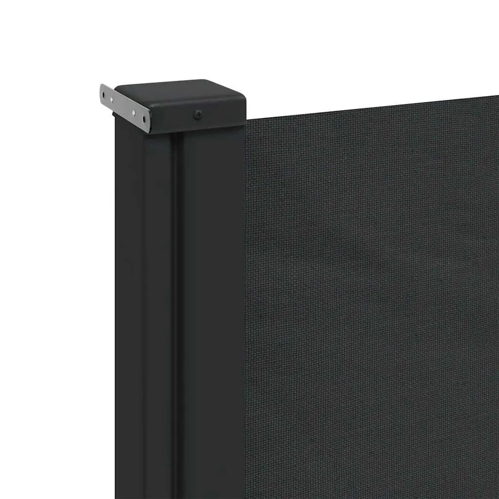Black Retractable Side Awning 140x600 cm