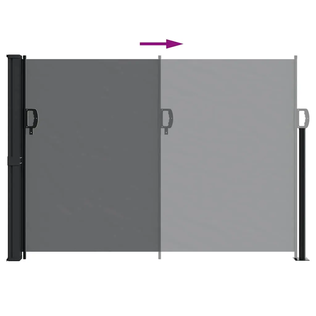 Black Retractable Side Awning 140x600 cm