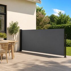 High-Quality Retractable Side Awning Anthracite 140x600cm