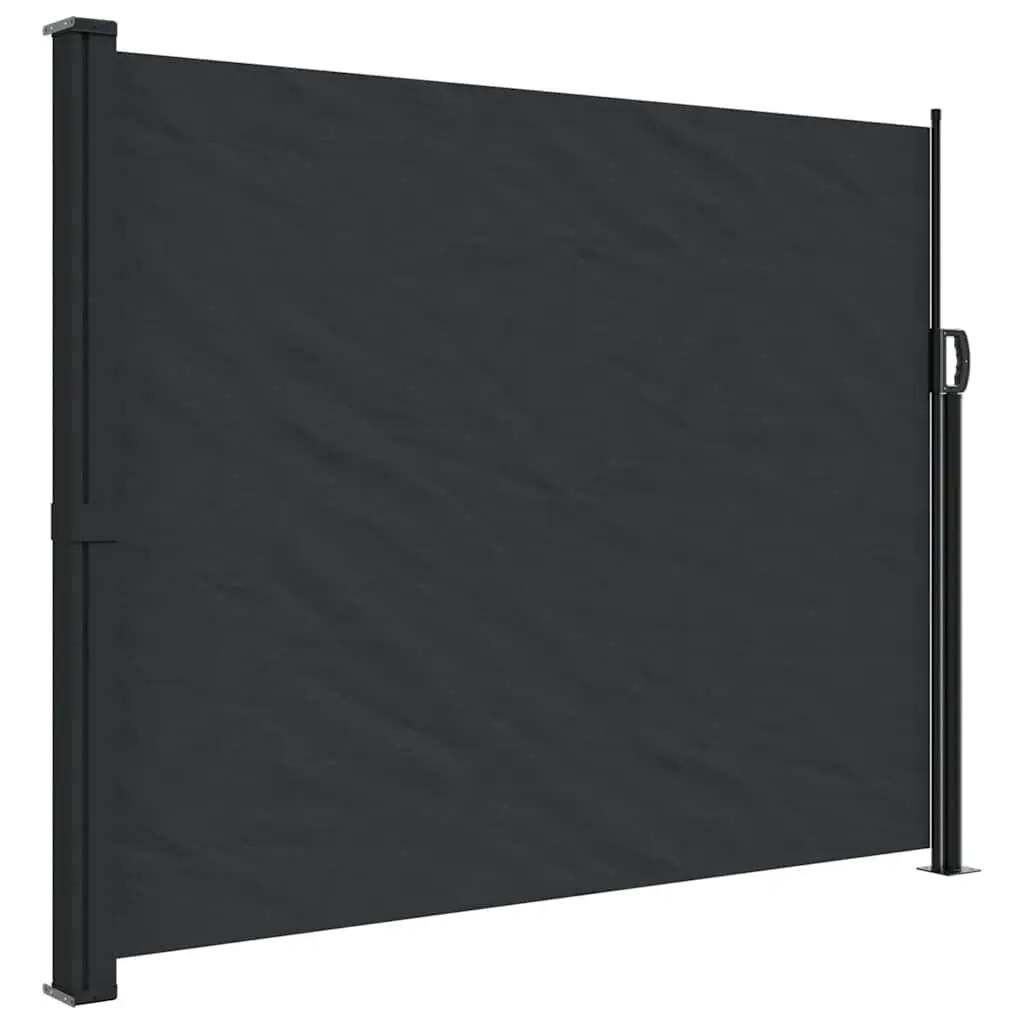 Black Retractable Side Awning 160x600 cm