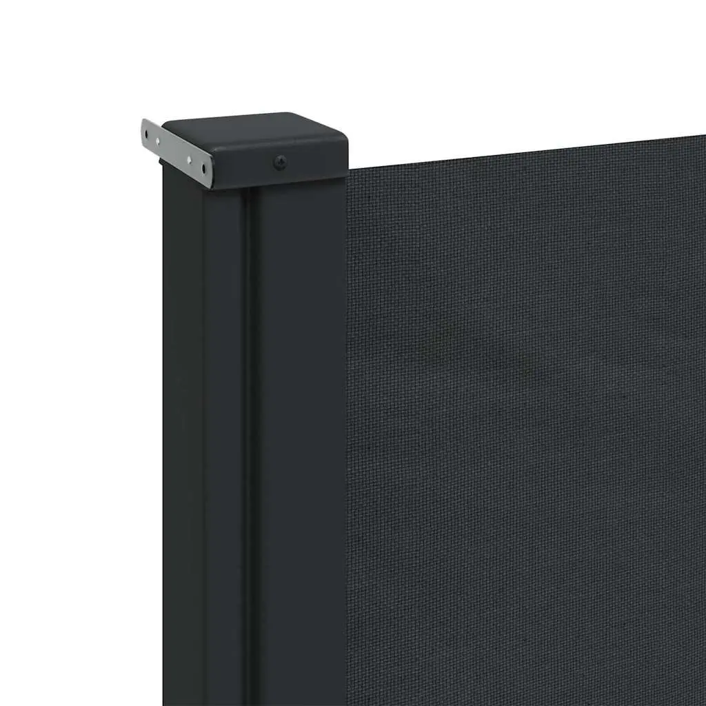 Black Retractable Side Awning 160x600 cm