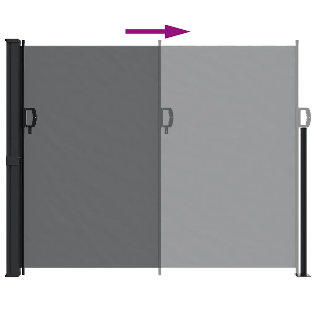 Black Retractable Side Awning 160x600 cm