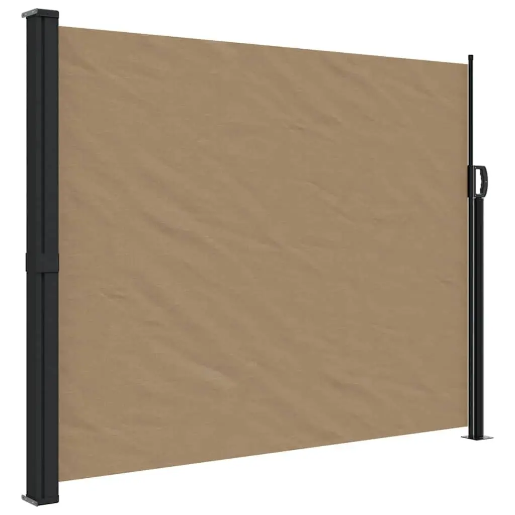 Taupe Retractable Side Awning Screen 160x600cm