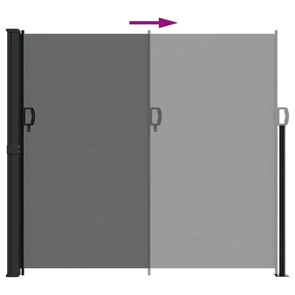 Black Retractable Side Awning 180x600cm