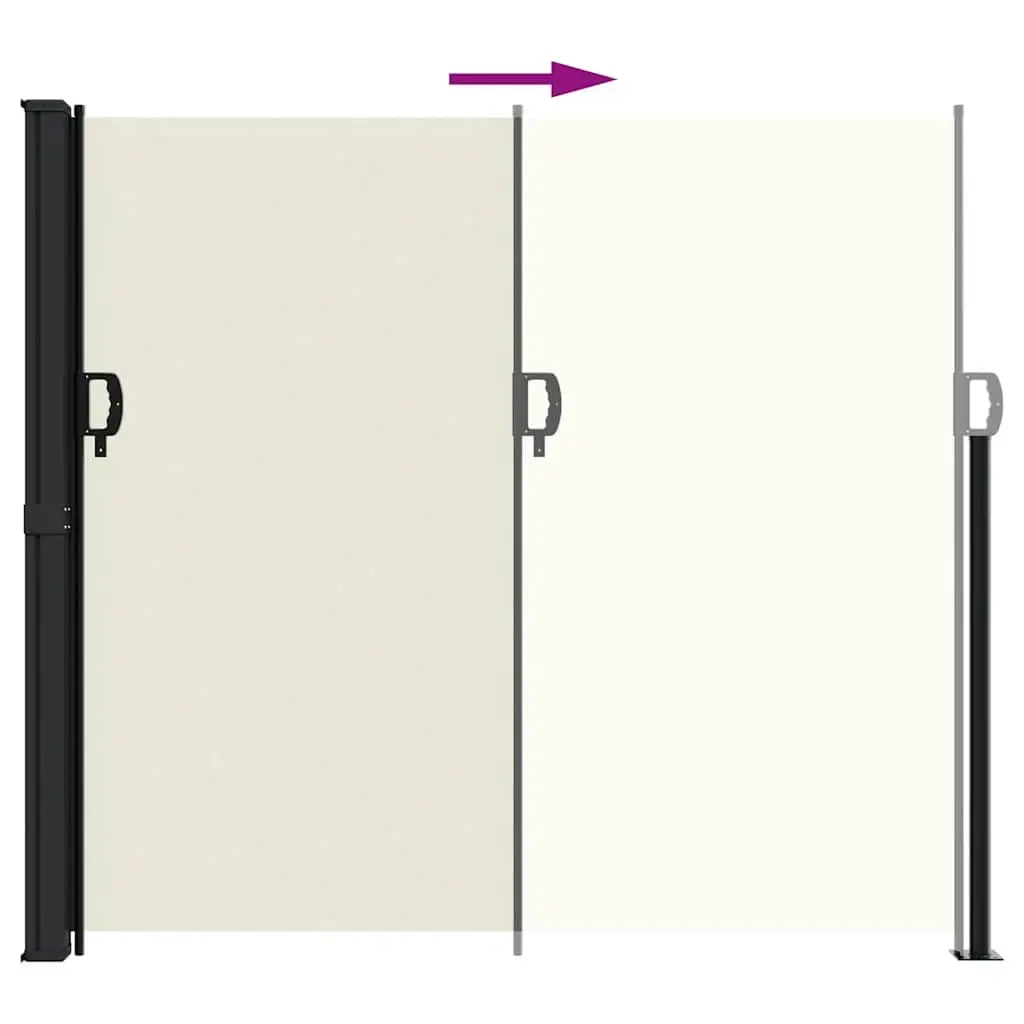 Cream Retractable Side Awning 180x600cm