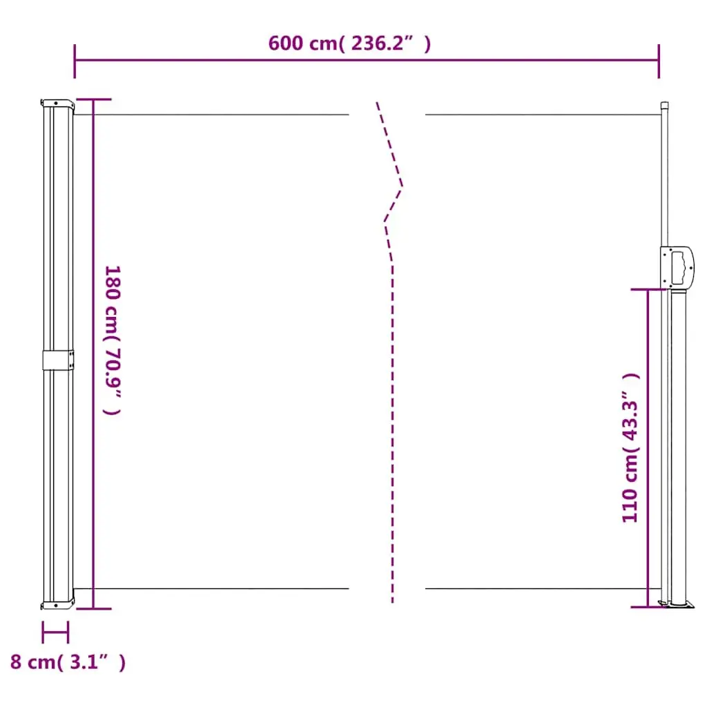 Retractable Side Awning for Outdoor Spaces