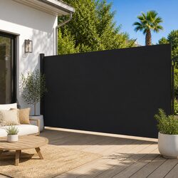 Premium Black Retractable Side Awning 200x600cm