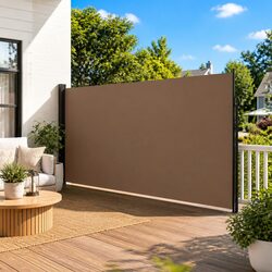 Durable Retractable Side Awning Privacy Screen in Taupe
