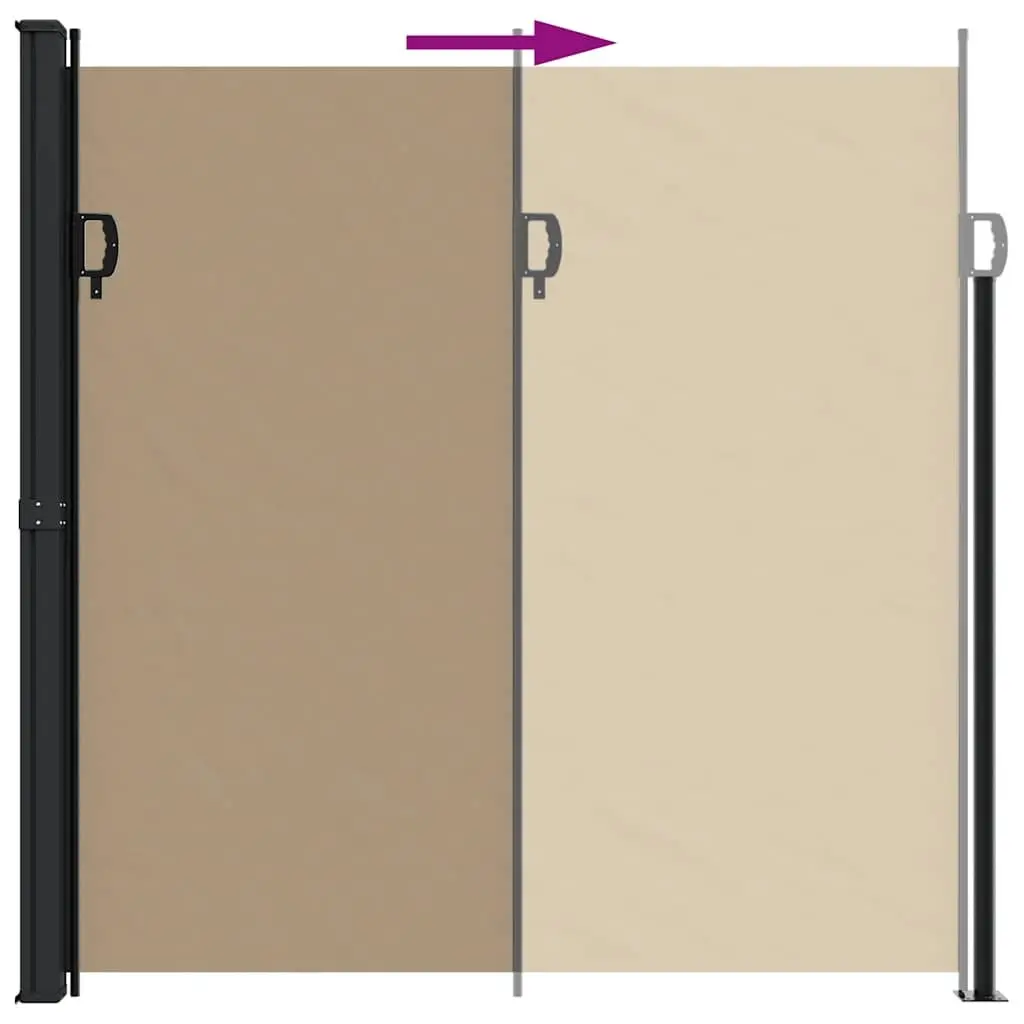 Retractable Side Awning Privacy Screen in Taupe