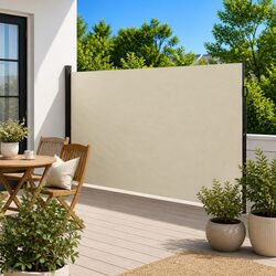 Premium Cream Retractable Side Awning 220x600cm