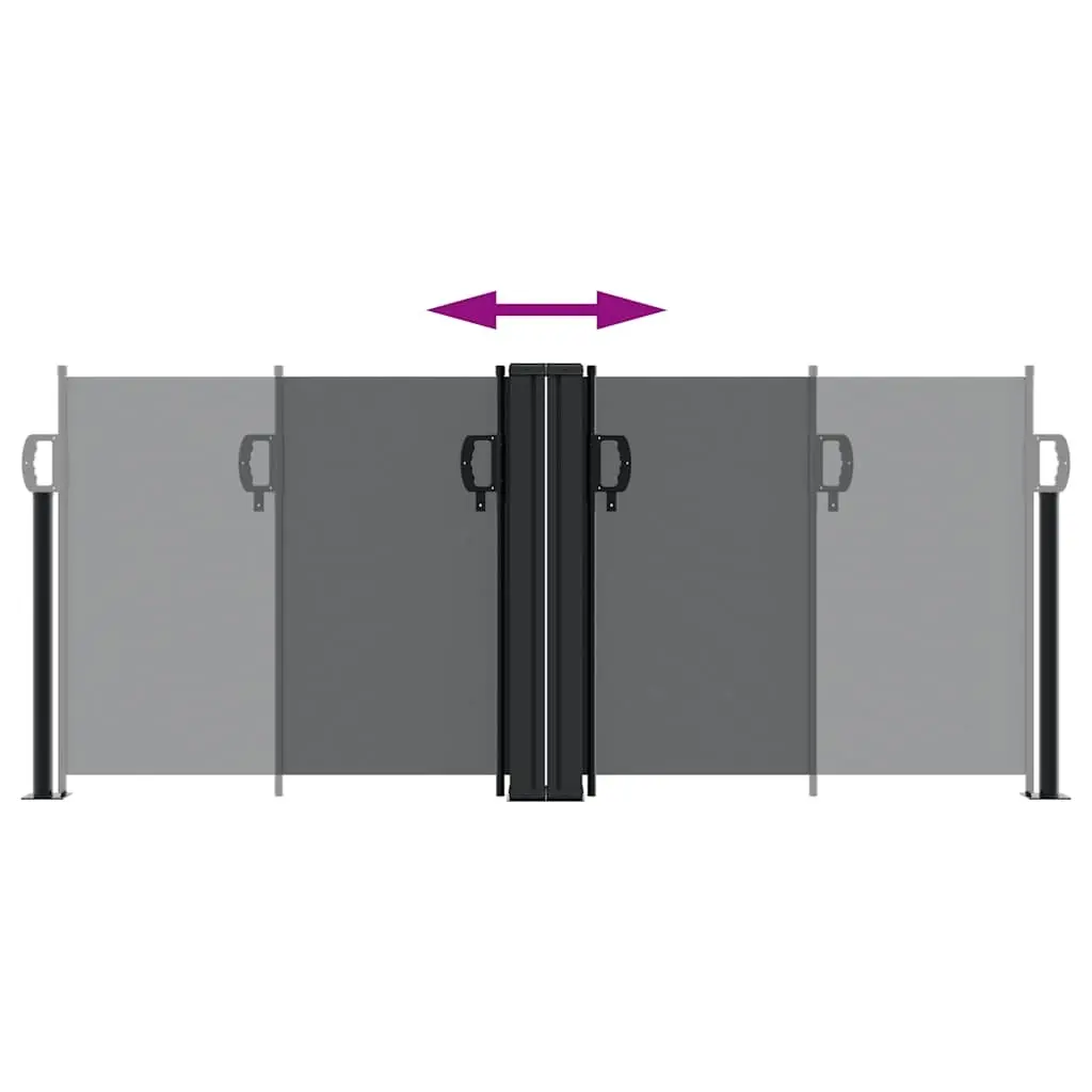 Retractable Side Awning Black 100x1000cm