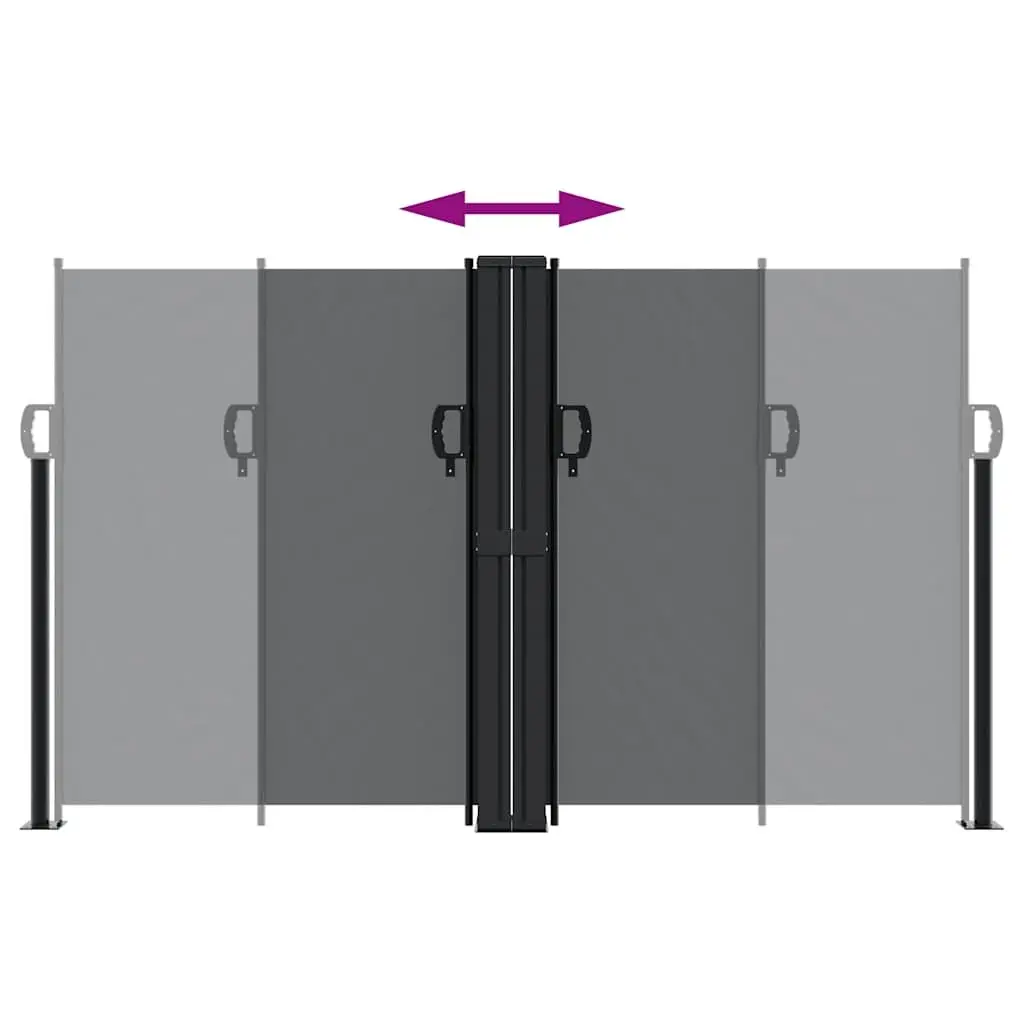 Black Retractable Side Awning 140x1000 cm