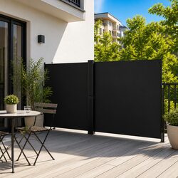Premium Retractable Side Awning 160x1000cm Black