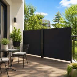 High-Quality Retractable Side Awning 180x1000cm Black
