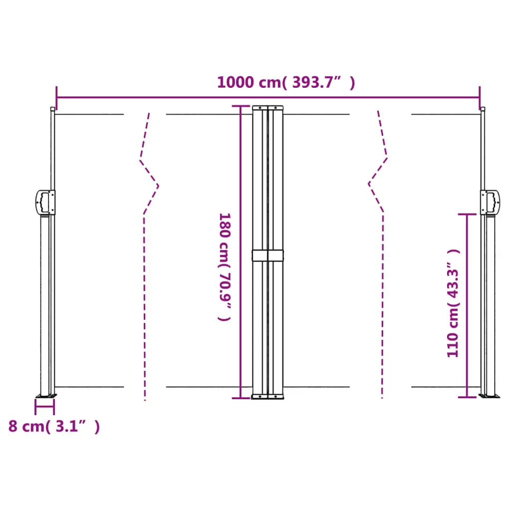 Retractable Side Awning for Outdoor Privacy