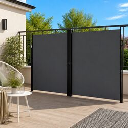 Sturdy Retractable Side Awning Anthracite 220x1000cm