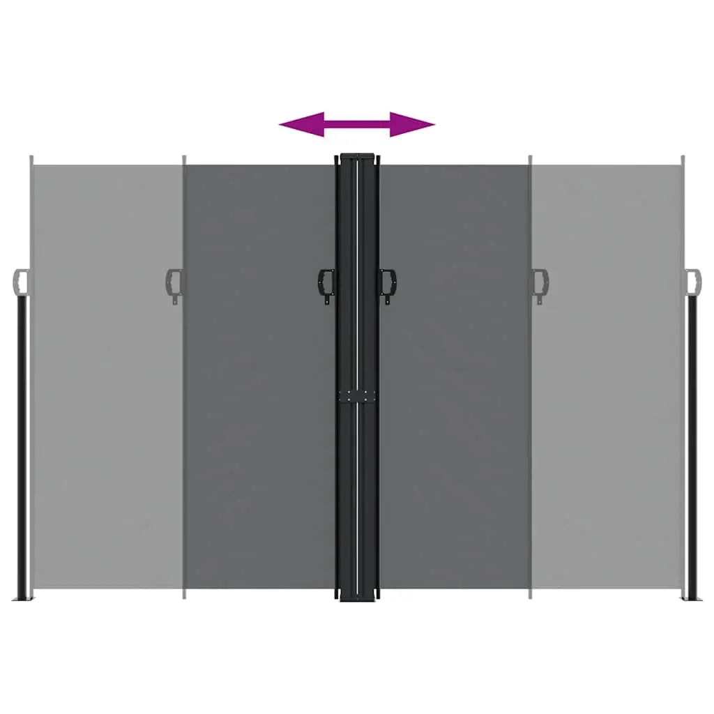 Black Retractable Side Awning 220x1200cm