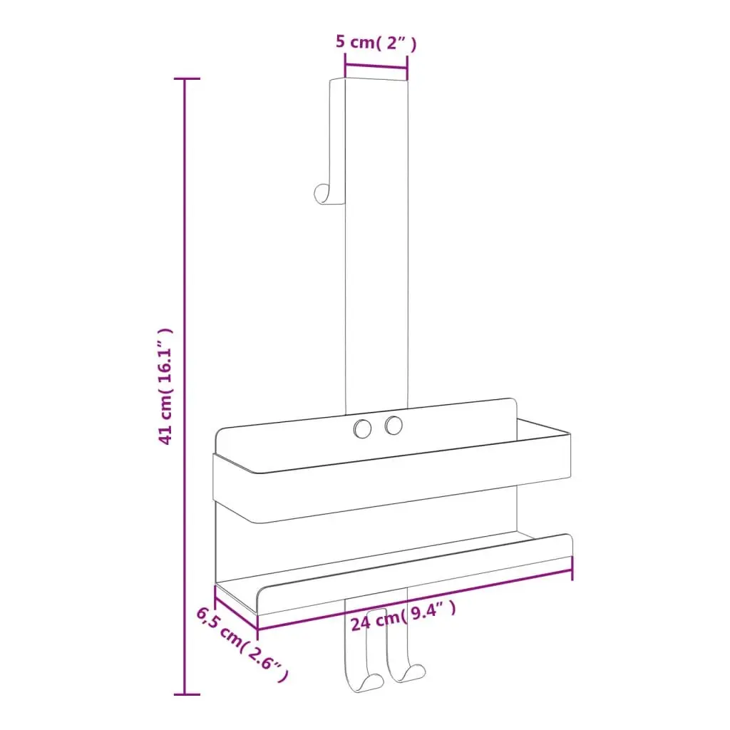 Hanging Shower Caddy Organizer with Towel Rack