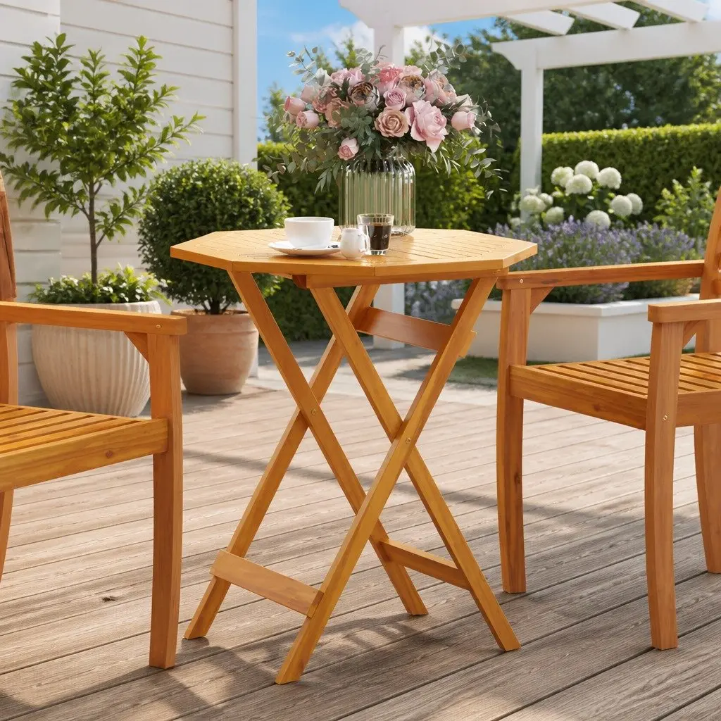 Round 70cm Folding Garden Table for Outdoor Spaces