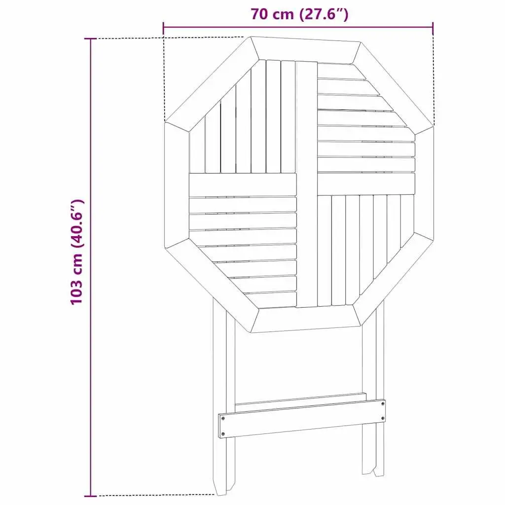 Round 70cm Folding Garden Table for Outdoor Spaces