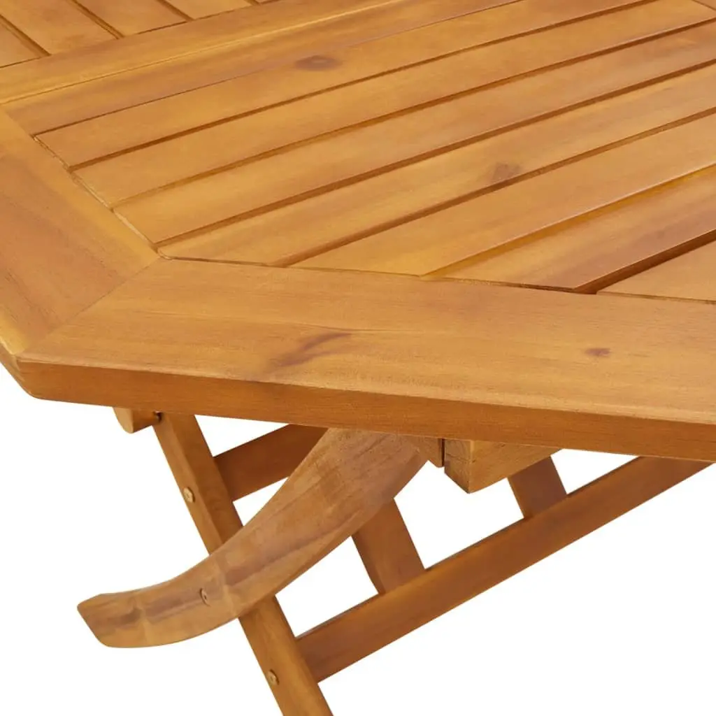 Folding Garden Table Round Ø110x75 cm Outdoor Dining Patio Furniture Brown