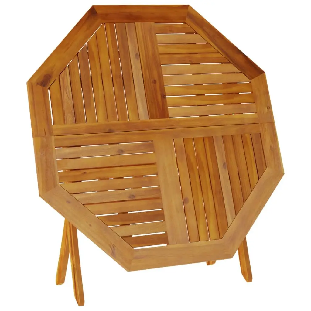 Folding Garden Table Round Ø110x75 cm Outdoor Dining Patio Furniture Brown