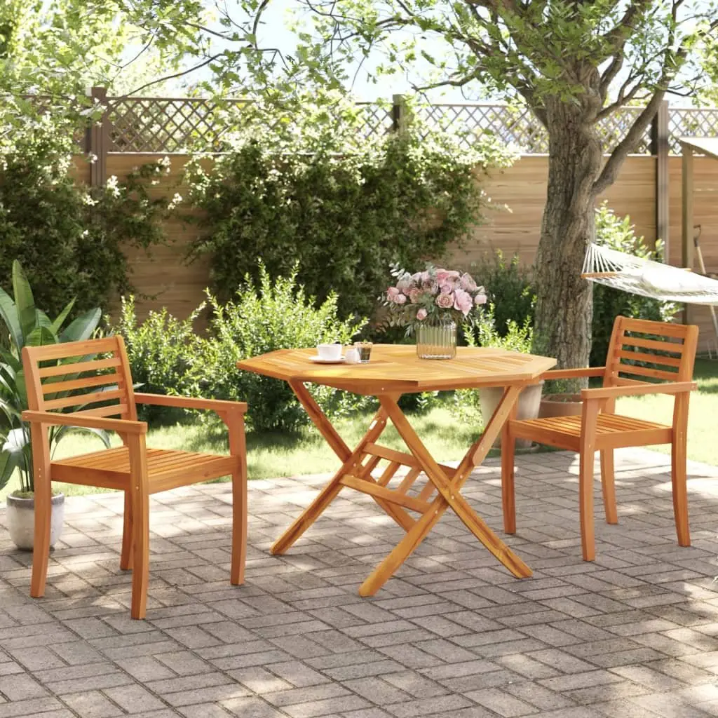 Outdoor Garden Chairs 2 pcs Brown Wooden Armchair Backrest Patio Seating