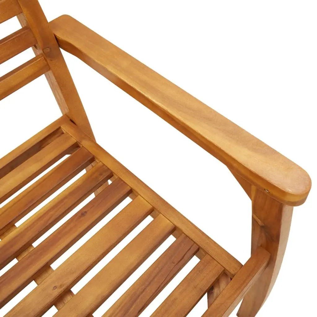 Outdoor Garden Chairs 2 pcs Brown Wooden Armchair Backrest Patio Seating