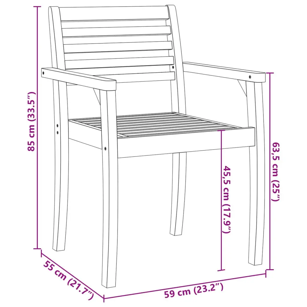Outdoor Garden Chairs 2 pcs Brown Wooden Armchair Backrest Patio Seating