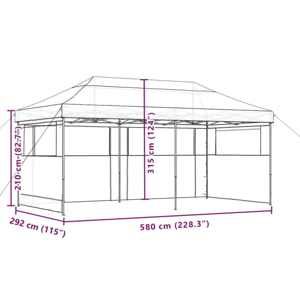 Foldable Pop-Up Party Tent with 3 Sidewalls