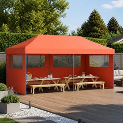 Premium Foldable Pop-Up Tent with Sidewalls - Orange