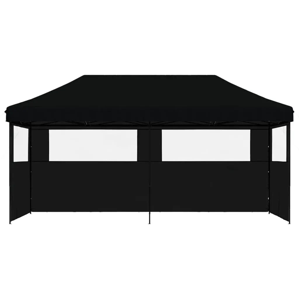 Outdoor Pop-Up Party Tent with 3 Sidewalls Black