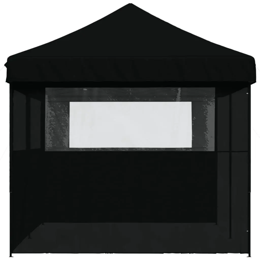 Outdoor Pop-Up Party Tent with 3 Sidewalls Black