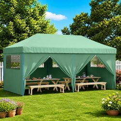 Green Outdoor Gazebo Marquee with 4 Sidewalls