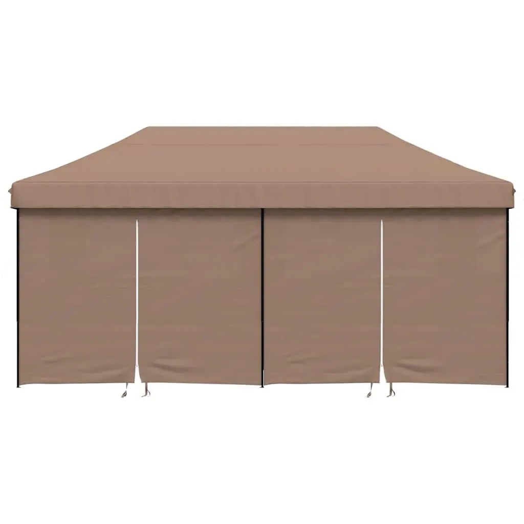 Pop-Up Party Tent Oxford Fabric Brown 4 Sidewalls