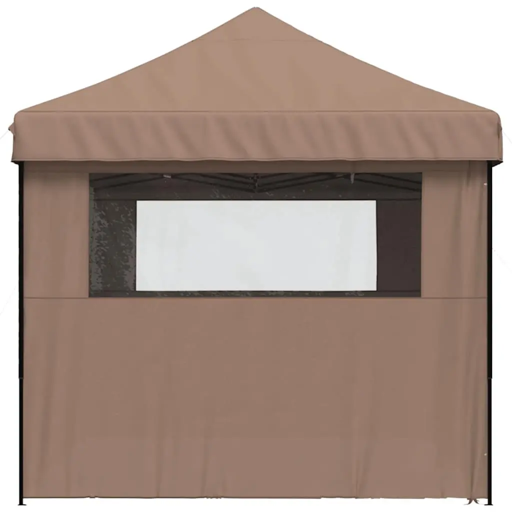 Pop-Up Party Tent Oxford Fabric Brown 4 Sidewalls