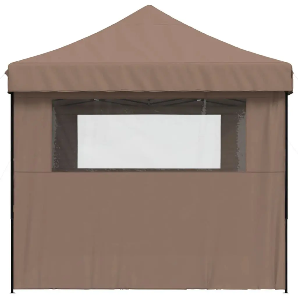 Pop-Up Party Tent Oxford Fabric 3 Sidewalls Brown
